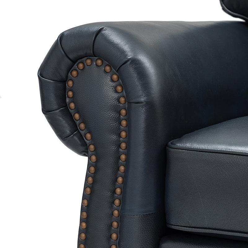 Flavio 81 Genuine Leather Sofa - Premium Full Grain Leather Couch for Living Room, Lounge & Office - Comfortable Modern Sectional Sofa with Sturdy Wood Frame