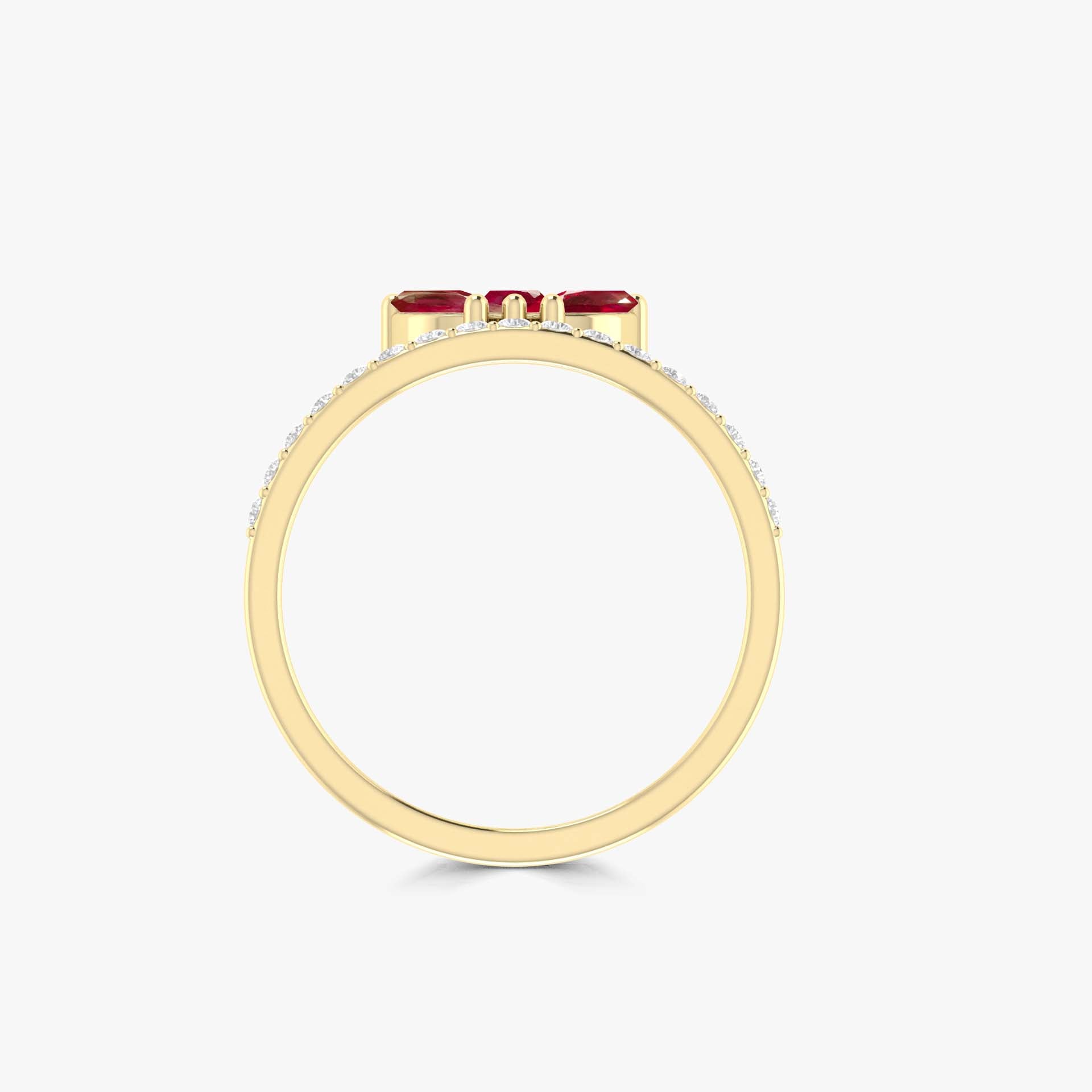 Exquisite 3 Marquise Ruby Rose Ring in Gold or Silver - Perfect for Valentine's Day, Anniversary Gifts & Romantic Proposals