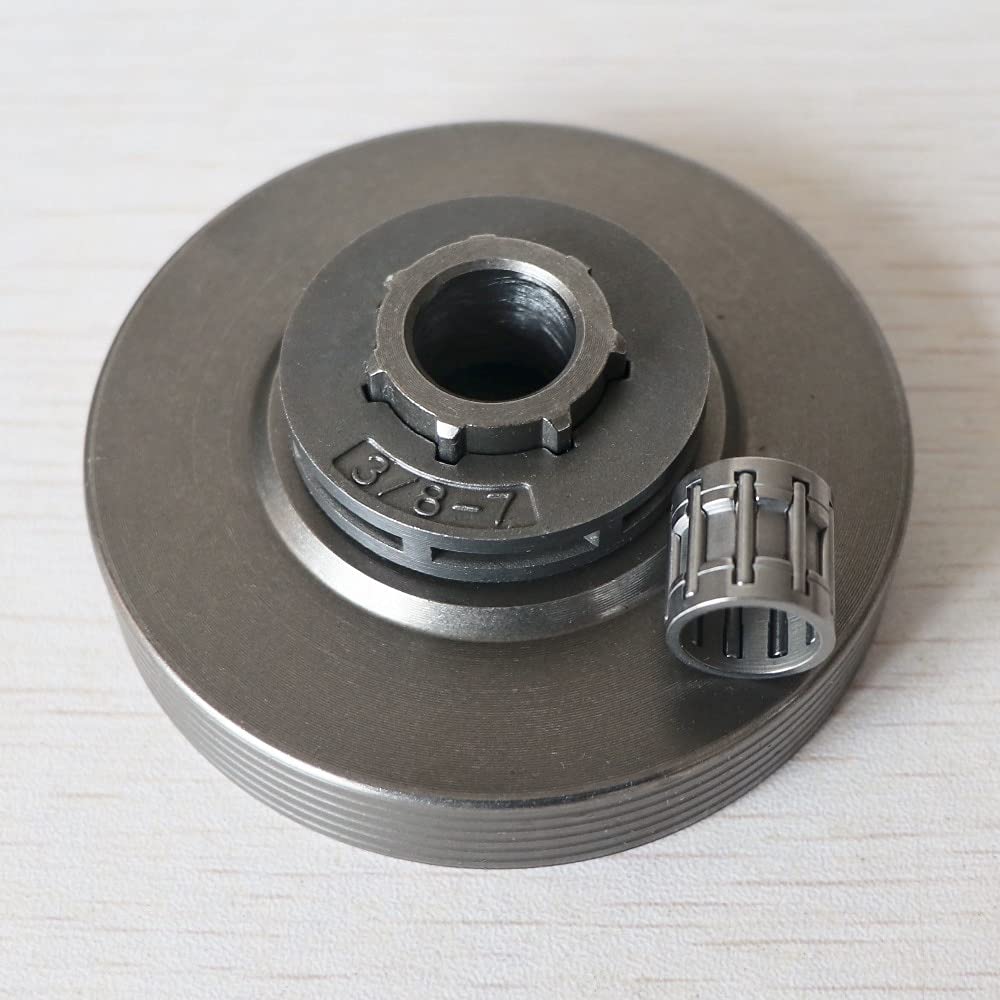 3800 Chainsaw Clutch Drum with Needle Bearing - 3/8-7 Teeth Sprocket Rim Replacement Part for Professional Chainsaw Maintenance & Repair | Compatible with Various Chainsaw Models | Durable Construction for Wood Cutting & Forestry Work