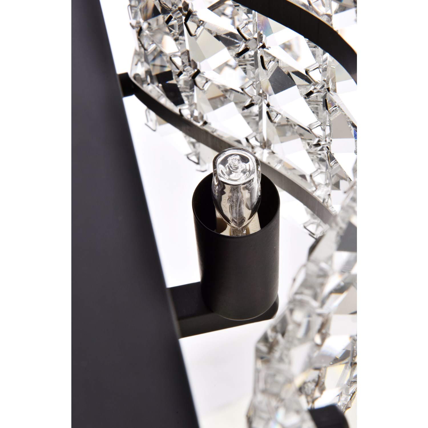 Tate 3-Light Black Bathroom Wall Sconce with Clear Crystal Accents - Perfect for Vanity Lighting, Powder Room Decor & Spa-Style Bathroom Ambiance