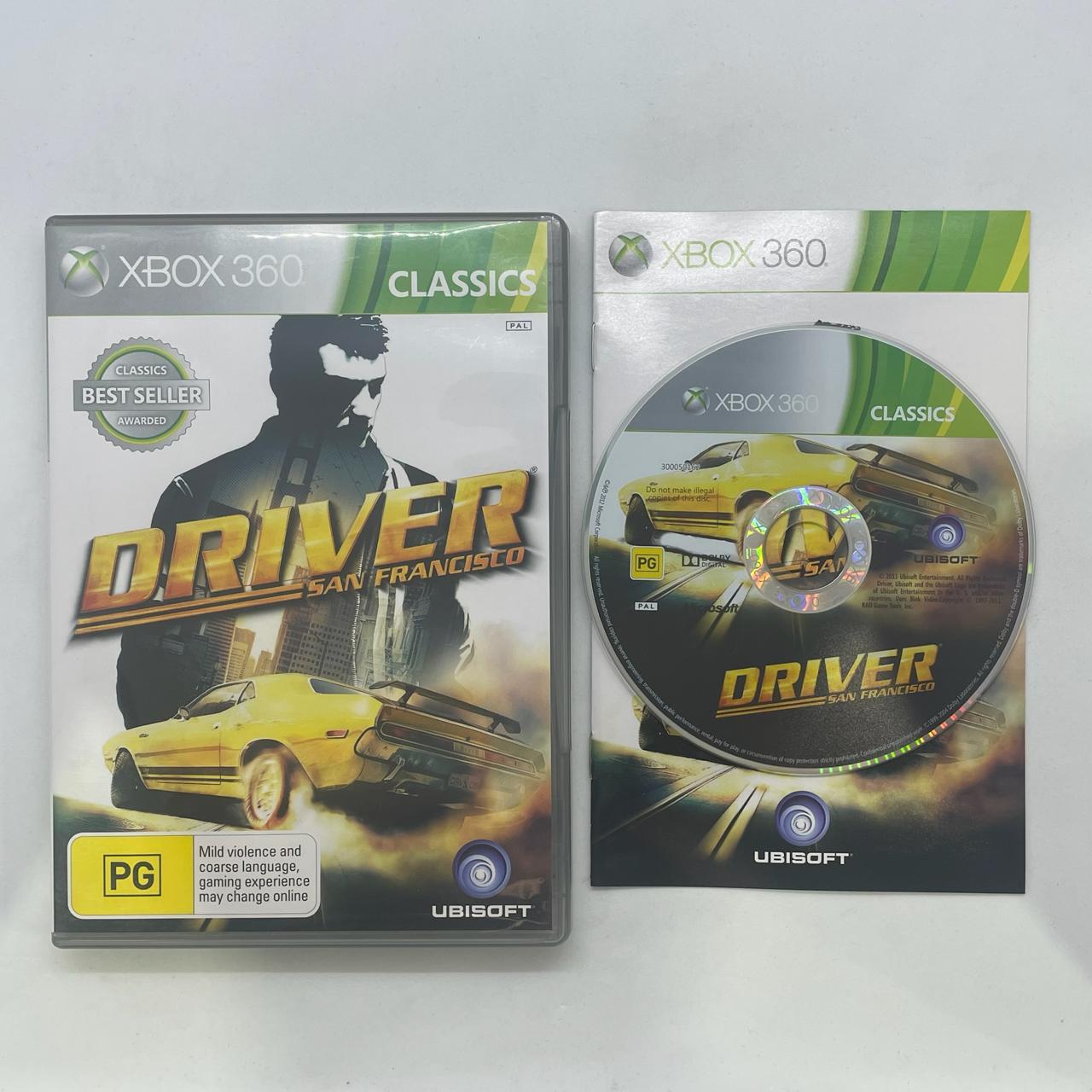 Driver: San Francisco - Xbox 360 Game with Manual (PAL Version) | Open-World Racing Adventure for Thrilling Car Chases & Police Pursuits