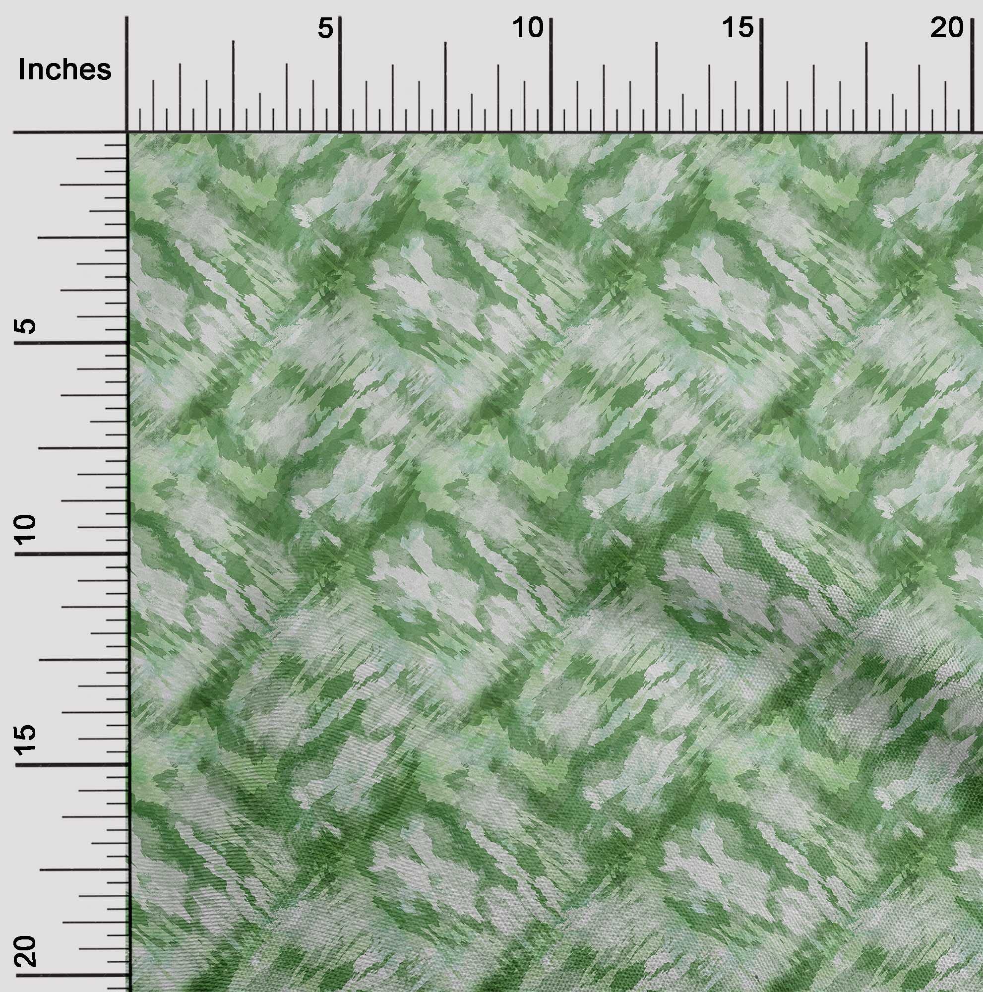 oneOone Rayon Green Abstract Printed Fabric by The Yard - 56 Inch Wide DIY Sewing Material for Clothing, Dresses & Home Decor Projects