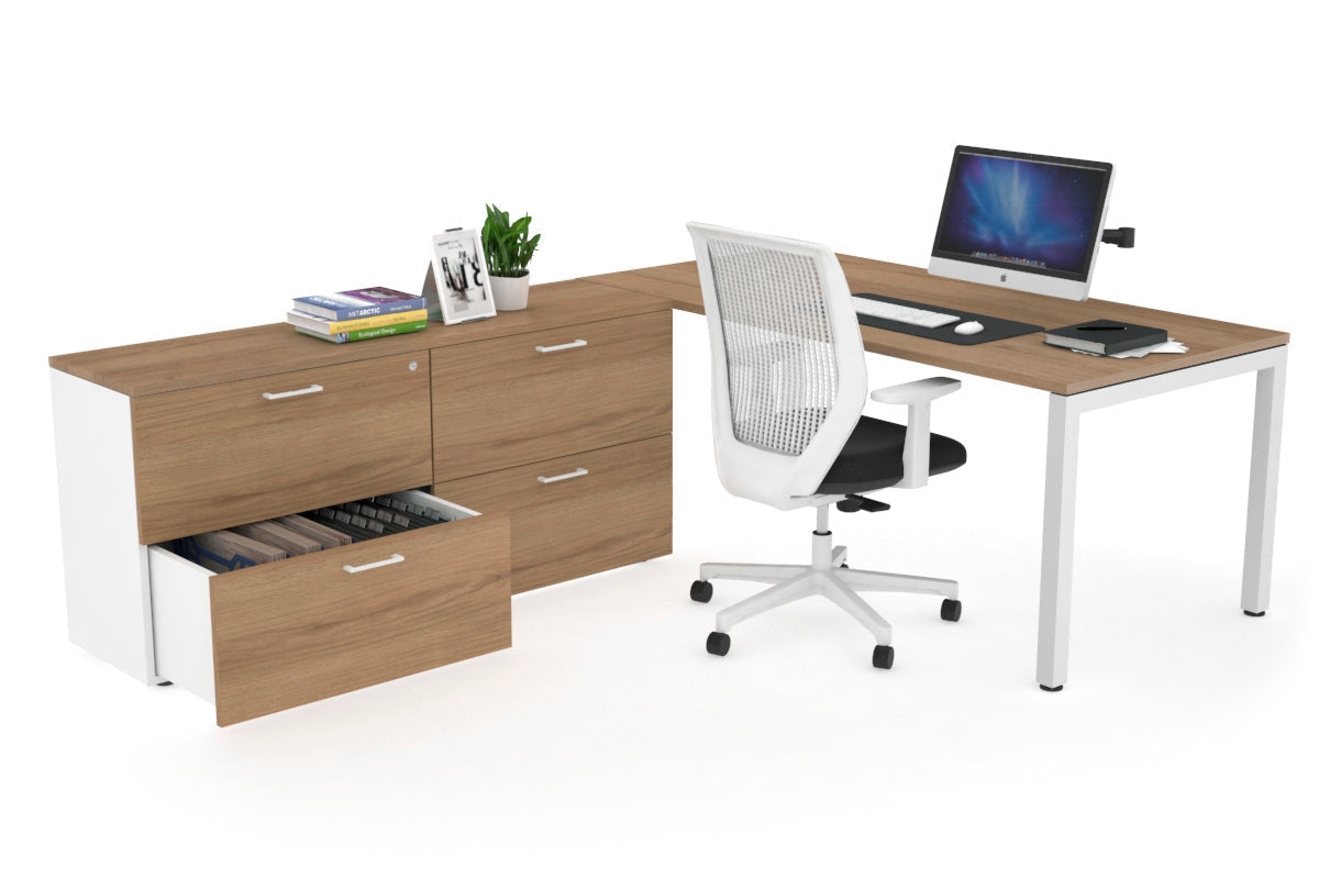Quadro Square Executive White Frame Office Chair [1600L x 700W] - Premium Ergonomic Seating for Home Office & Conference Rooms