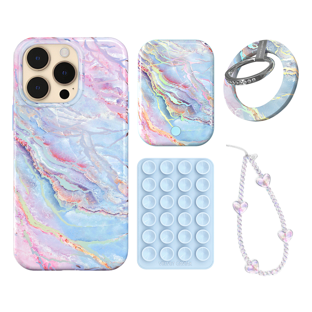 Holo Moonstone iPhone Case with Grip - Stylish & Protective Phone Cover for iPhone 13/14/15 - Perfect for Everyday Use, Travel & Outdoor Activities