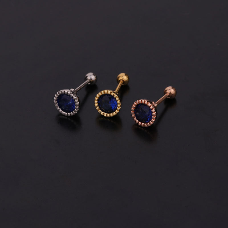 20G Cartilage Tiny Stud Earrings - Flat Back Crystal Earrings for Women | HSPJ258 | Perfect for Daily Wear, Parties & Gifts