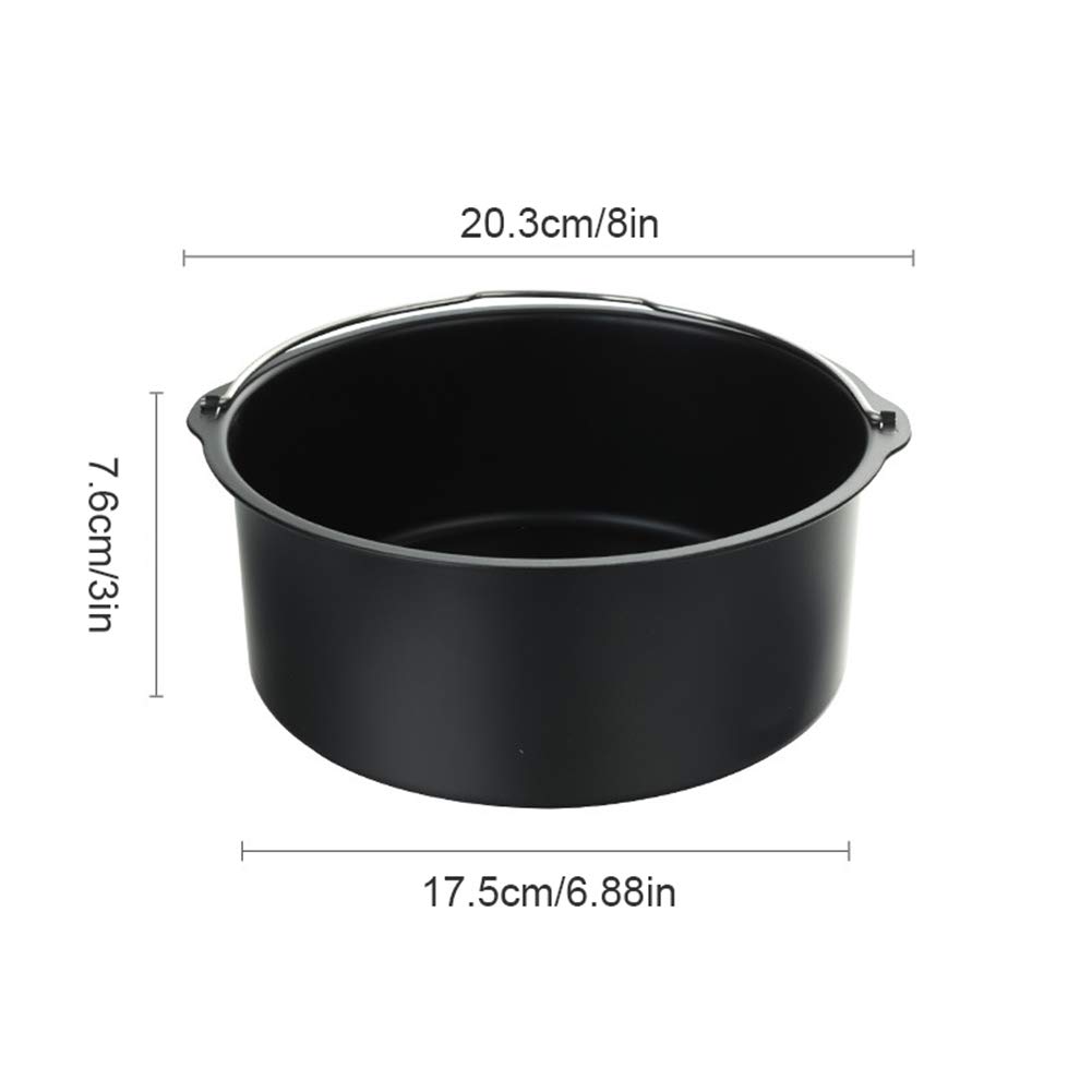 **Forart 8-Inch Air Fryer Accessories Set - Cake Barrel, Pizza Oven, Baking Basket, Grill Pan & BBQ Tray for Healthy Frying & Baking - Perfect for Homemade Pizza, Bread, Cakes & Grilling**