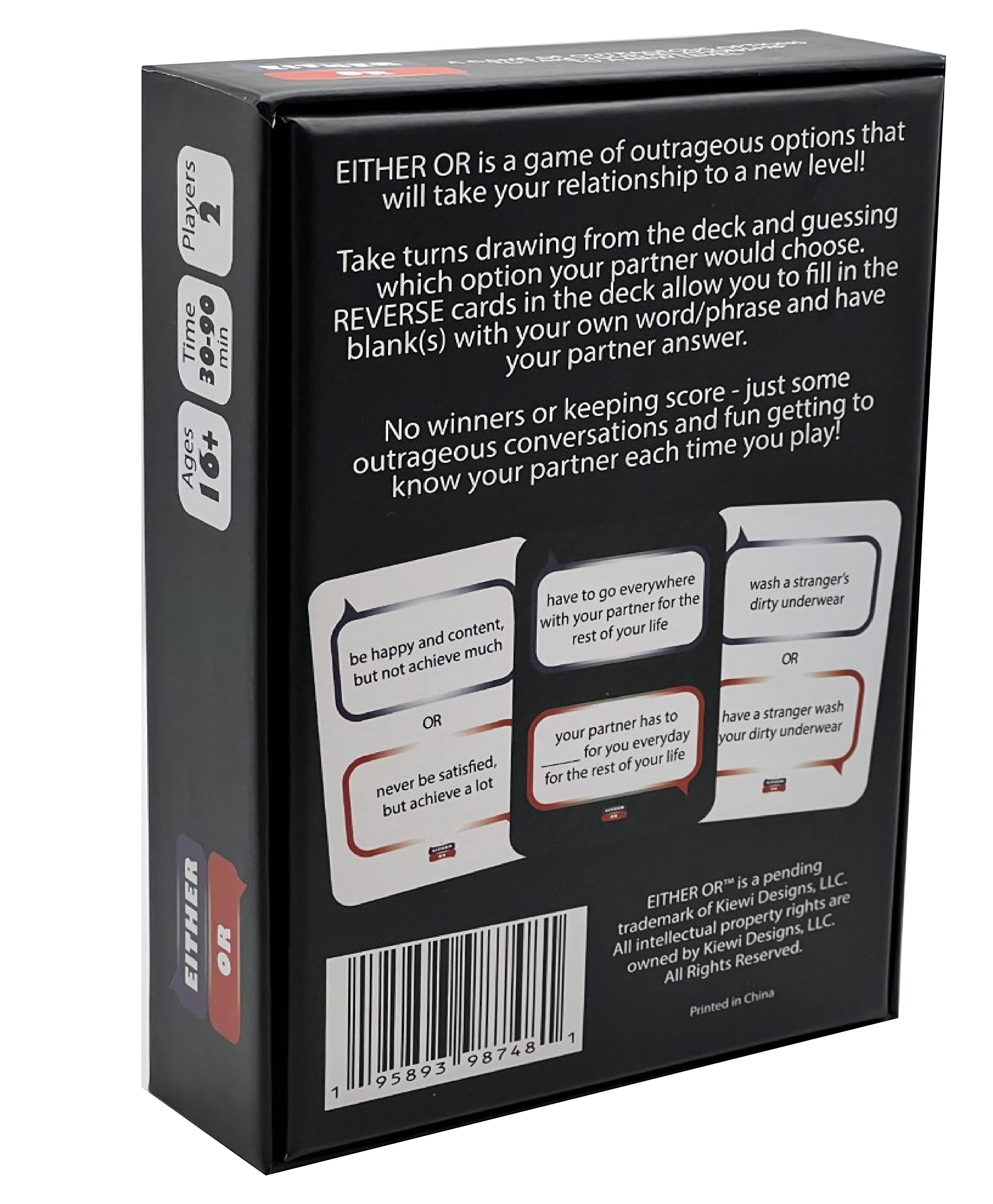 Either Or Couples Card Game - Fun Relationship Conversation Starter for Date Nights, Valentine's Day, Anniversaries, Road Trips & Vacations | Perfect Romantic Gift for Couples