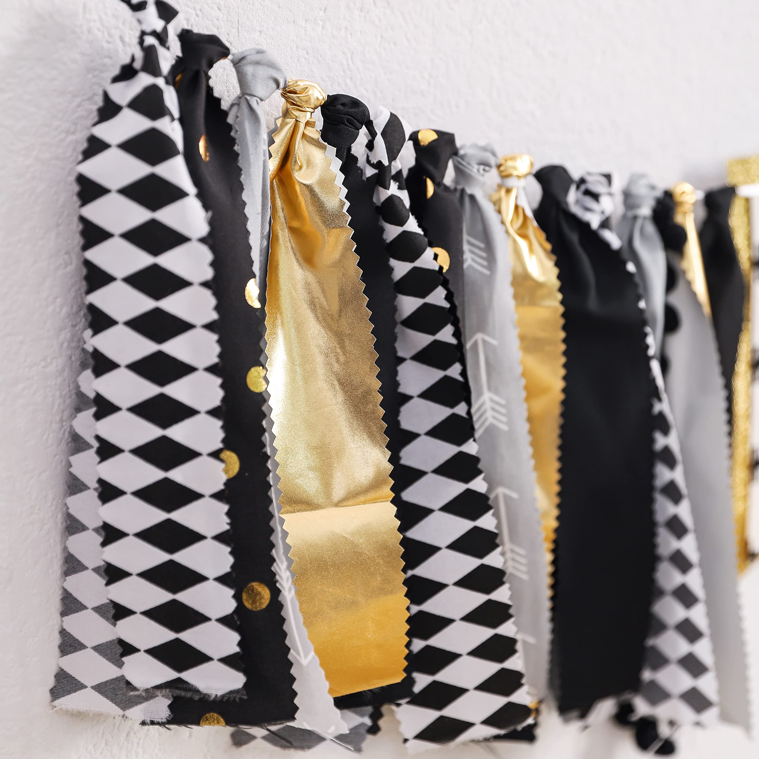 Wild One 1st Birthday Highchair Banner - Black & Gold Baby Birthday Decorations for Kids Party, Photo Booth Props & Party Supplies | Perfect for 1st Birthday Celebrations, Cake Smash Photos & Nursery Decor