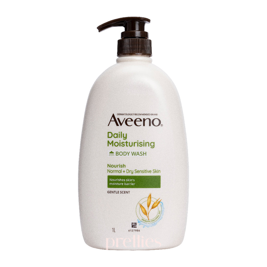 Aveeno Daily Moisturizing Body Wash for Dry Skin - 33.8 fl oz (1L) with Oat & Natural Ingredients - Gentle Hydrating Shower Gel for Sensitive Skin - Perfect for Daily Use at Home or Gym