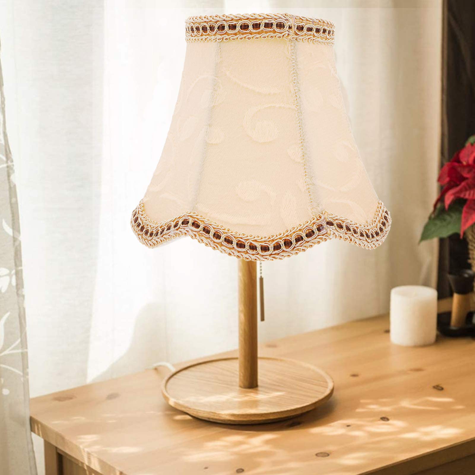 SOLUSTRE Fabric Drum Lamp Shade - 13cm Clip-On Chandelier & Table Lamp Cover - Decorative Bulb & Candle Shade for Floor, Wall & Ceiling Lights - Perfect for Living Room, Bedroom & Dining Room Lighting