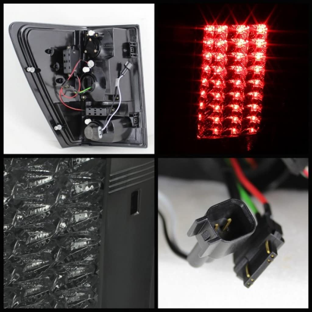 2007-2010 Jeep Grand Cherokee LED Smoke Tail Lights Pair - Spyder ALT-YD-JGC07-LED-SM (5070227) | Durable Aftermarket Replacement for Improved Visibility & Style | Perfect for Off-Roading & Night Driving