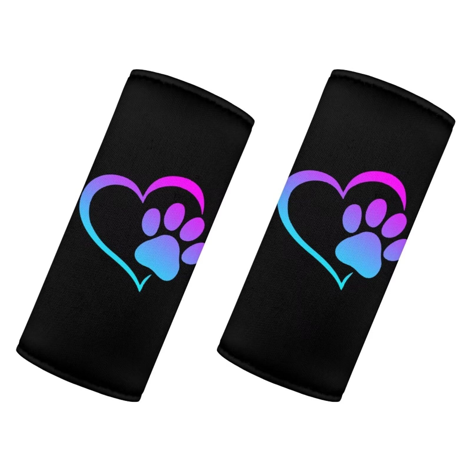 Dog Paw Print Luggage Handle Wraps - 2 Pack Non-Slip Grip Covers for Suitcase, Travel Bag & Backpack Straps - Unique Pet-Themed Luggage Identifiers & Shoulder Pads - Perfect for Air Travel, Vacation & Commuting
