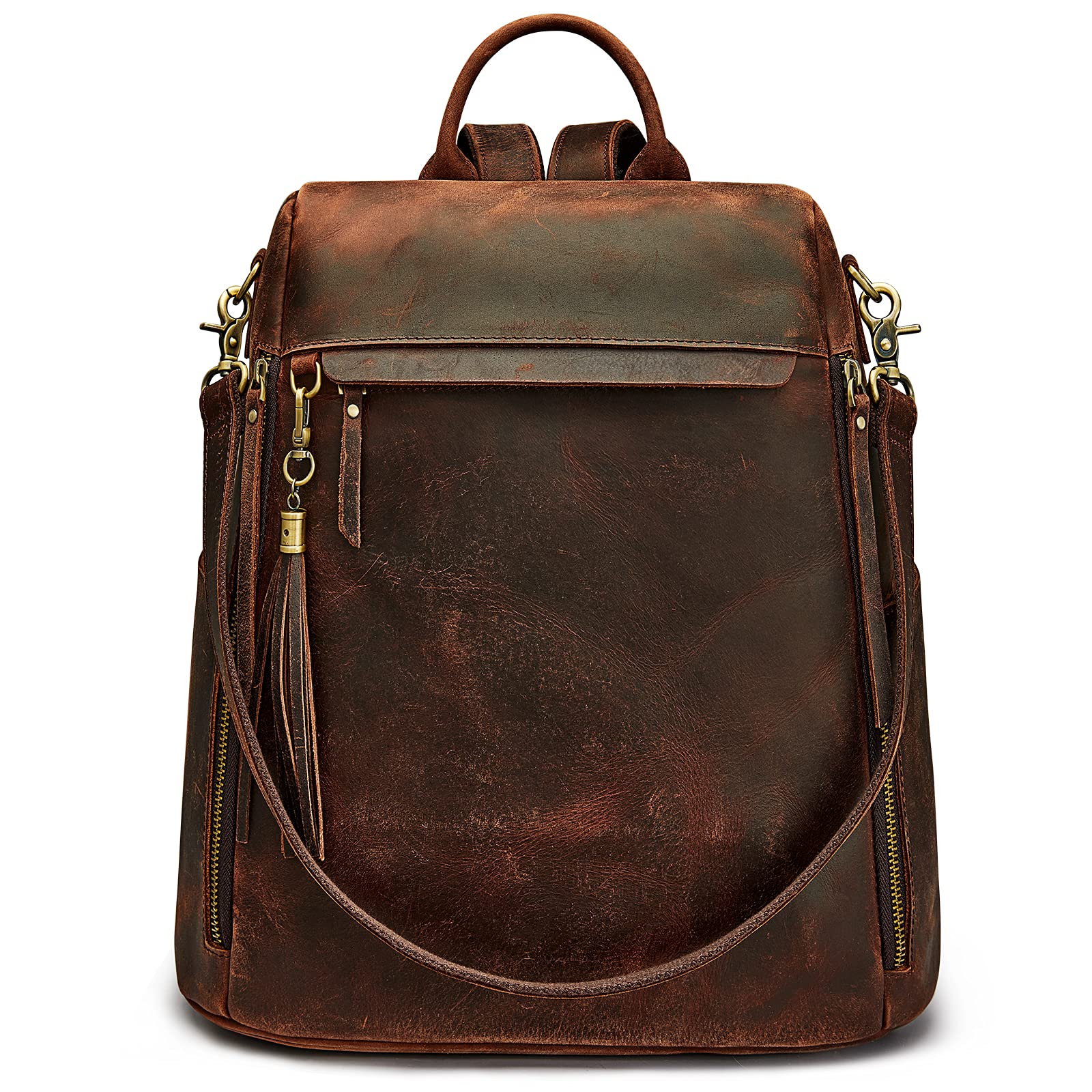 Vintage Genuine Leather Backpack for Women - Anti-Theft Travel Daypack & Fashion Purse - Perfect for Commuting, College, Work and Weekend Getaways