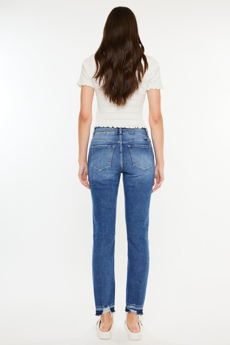 Pamela High Rise Slim Straight Leg Jeans for Women - Stretchy Denim Pants, Comfortable & Flattering Fit - Perfect for Casual Wear, Office, and Date Nights
