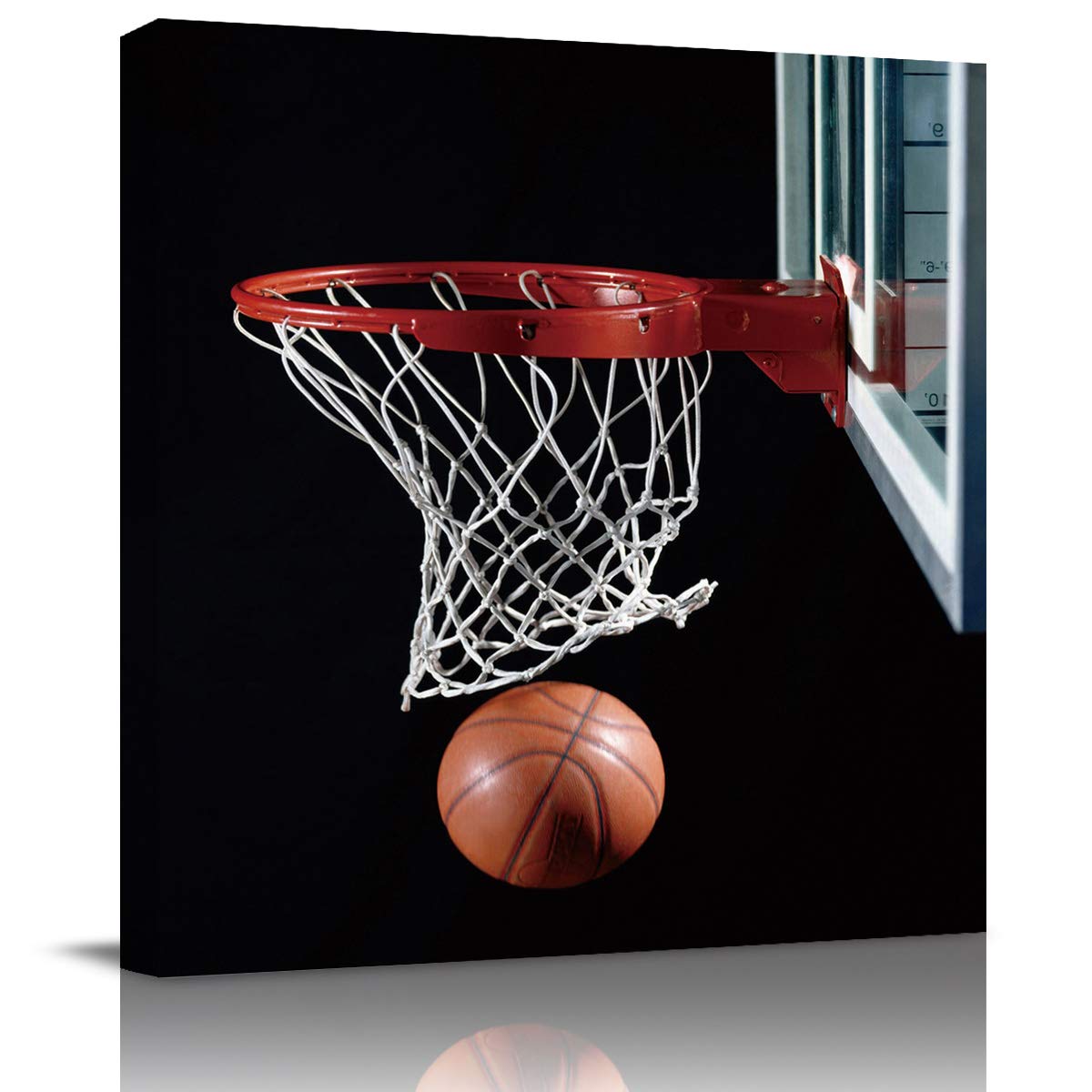 Custom USA Sports Decor Framed Canvas Wall Art - 24x24 Inch Basketball The Slam Athletic Painting for Living Room, Office, Bedroom & Game Room - Perfect for Sports Fans, Home Decor & Gifts