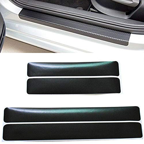 4 Pcs Carbon Fiber Car Door Entry Guards - 4D Sticker Panel Protector for Door Sill & Scuff Protection | Universal Fit for Most Vehicles | Perfect for Parking Lots, Garages & Daily Commuting