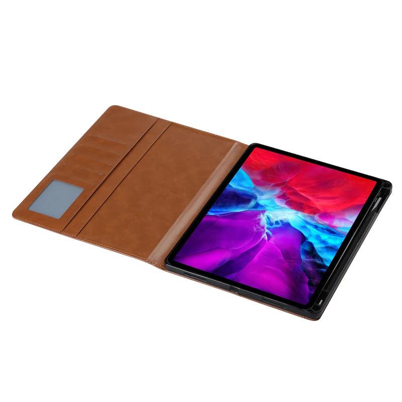 2024 iPad Pro 11-inch with Leather Flip Case - Business Folio Stand with Card Slot | Perfect for Office Work, Travel & Digital Note-Taking