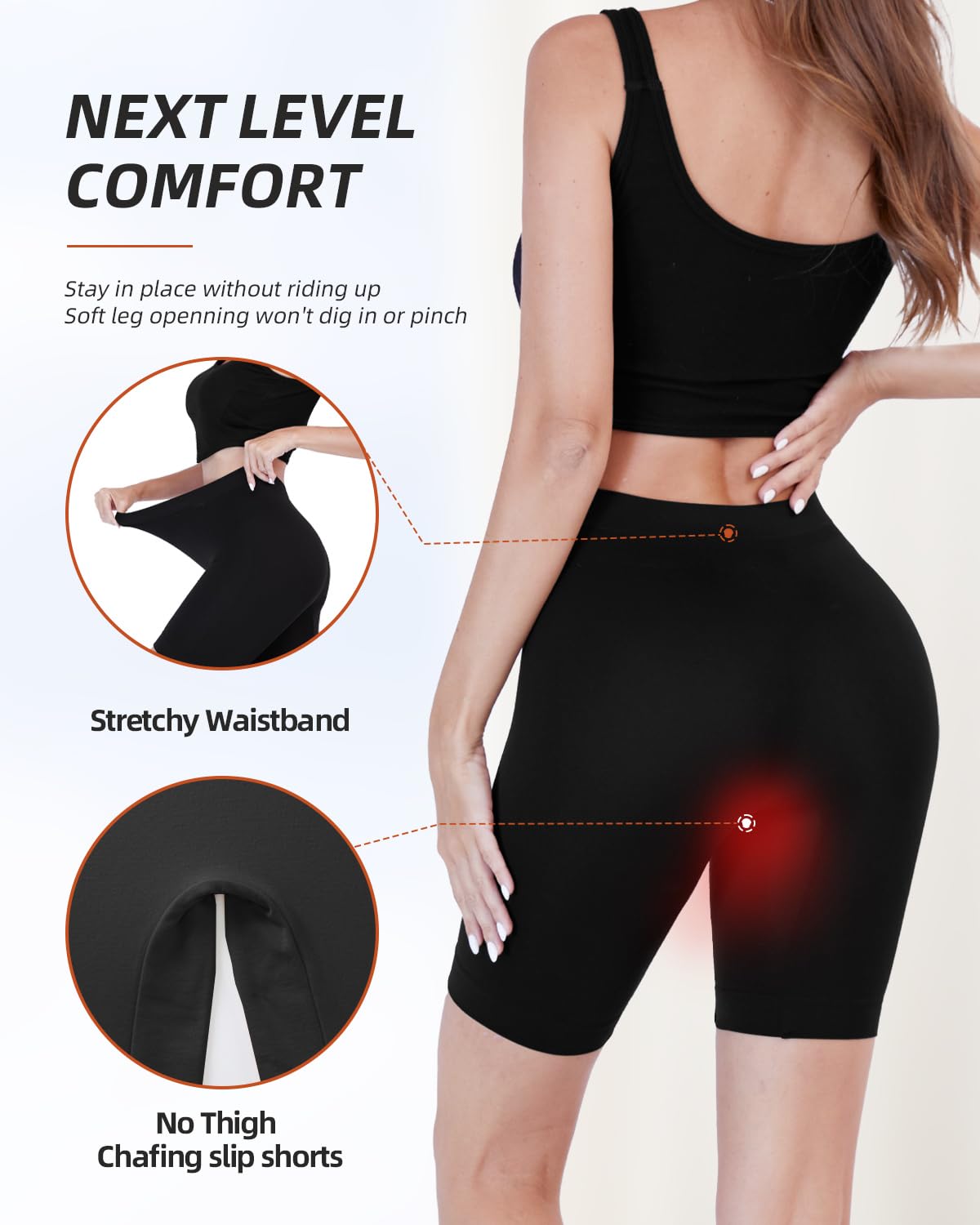 High Waisted Anti-Chafing Seamless Shorts for Women - 3 Pack | Invisible Under Dress Shapewear for Comfort & Modesty | Perfect for Summer Dresses, Skirts & Active Wear