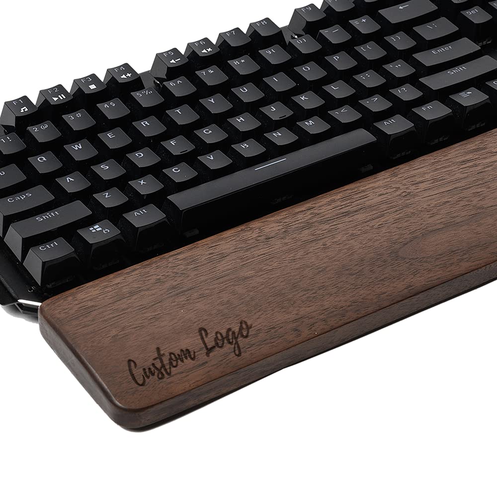 Personalized Walnut Wood Wrist Rest for Mechanical Keyboard - Full Standard Size & Compact TKL (11.81 in) - Ergonomic Keyboard Wrist Support for Typing & Gaming - Perfect Gift for Men & Women - Home & Office Workspace Accessory