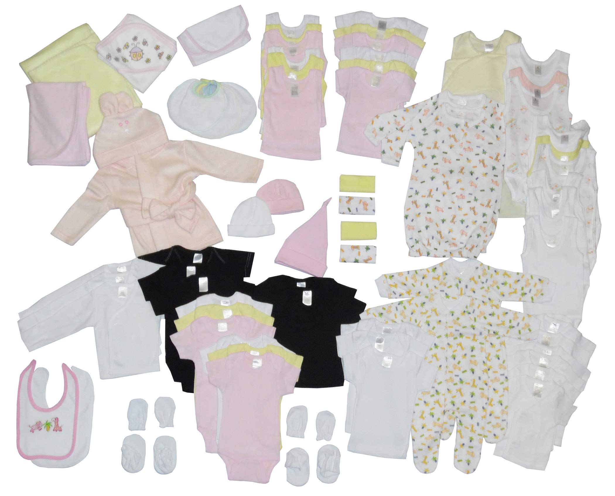 Bambini Girl 72-Piece Baby Starter Set Gift Box - Newborn Essentials for Shower, Hospital & Homecoming