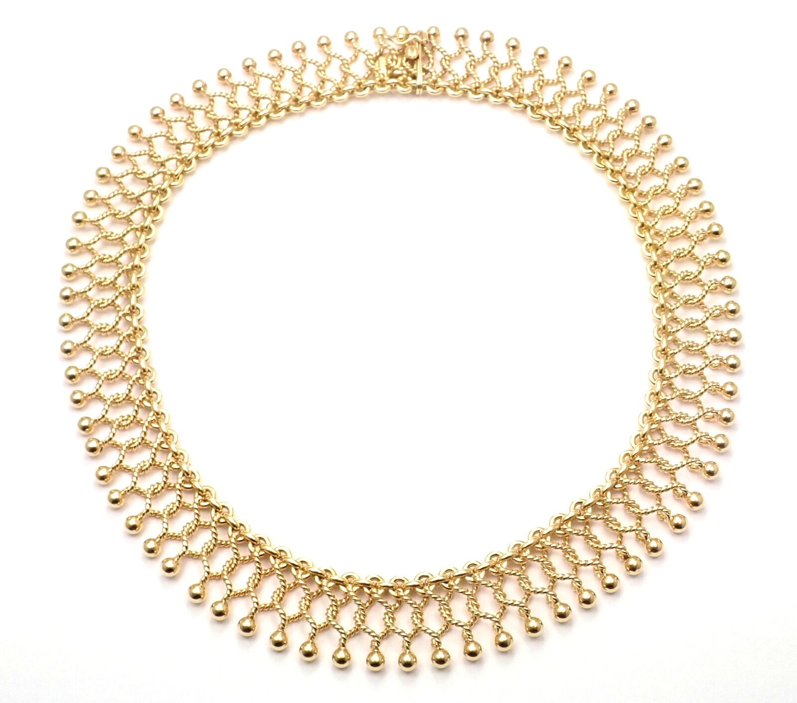 Authentic Vintage Tiffany & Co 18k Yellow Gold Cleopatra Collar Link Necklace - Elegant Statement Jewelry for Women, Perfect for Parties, Weddings & Special Occasions