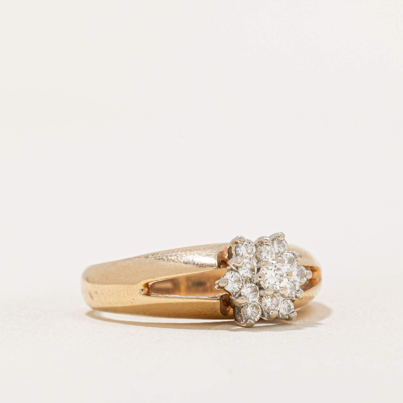 0.32ctw Diamond Cluster Open Shank Ring - Size 7.75 - Elegant Wedding Band, Anniversary Gift for Her - Perfect for Engagement, Proposal & Special Occasions