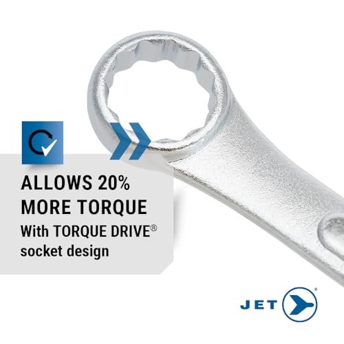 JET 22-Piece Metric Torque Wrench Set with Organizer Pouch - 7mm to 32mm Raised Panel Combination Wrenches, Industrial Strength Chrome Vanadium Steel, ANSI Certified - Perfect for Automotive Repair, Machinery Maintenance & DIY Projects