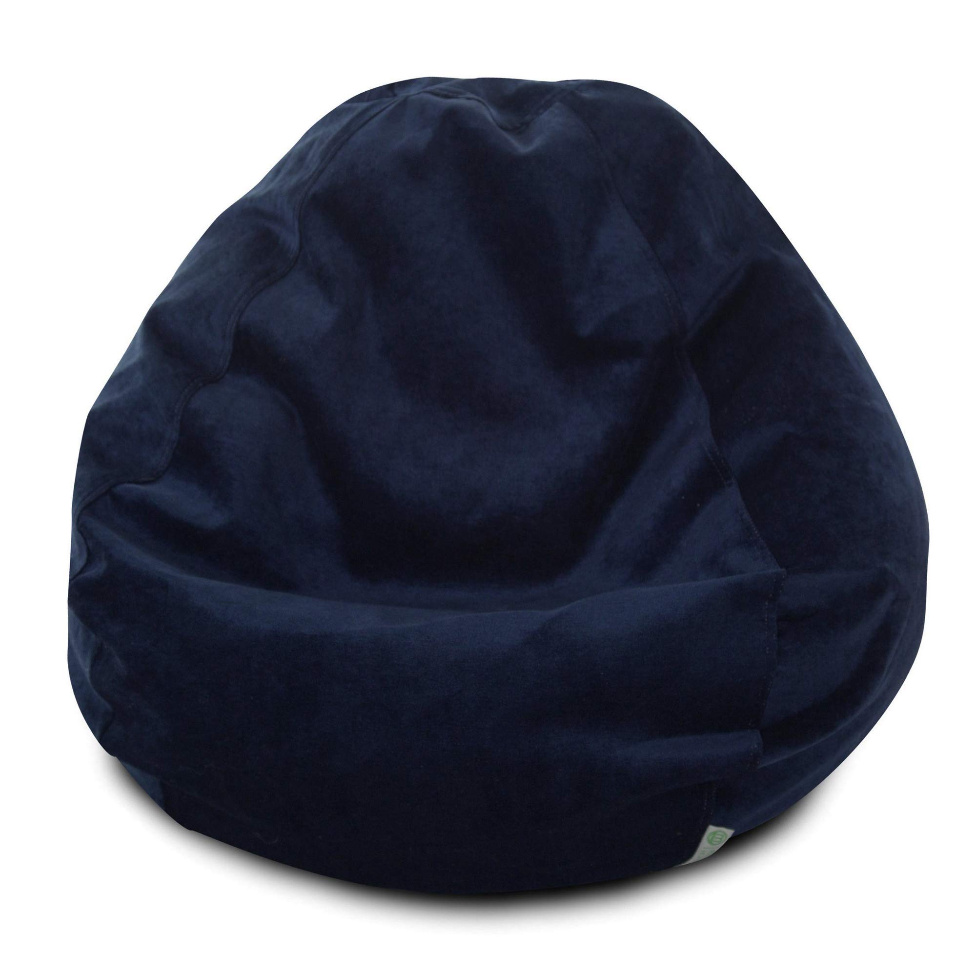 Majestic Home Goods Classic Bean Bag Chair - Extra Large 28x28x22 Inch Soft Comfortable Bean Bag for Kids & Adults, Navy Blue - Perfect for Living Room, Bedroom, Game Room & Dorm Relaxation