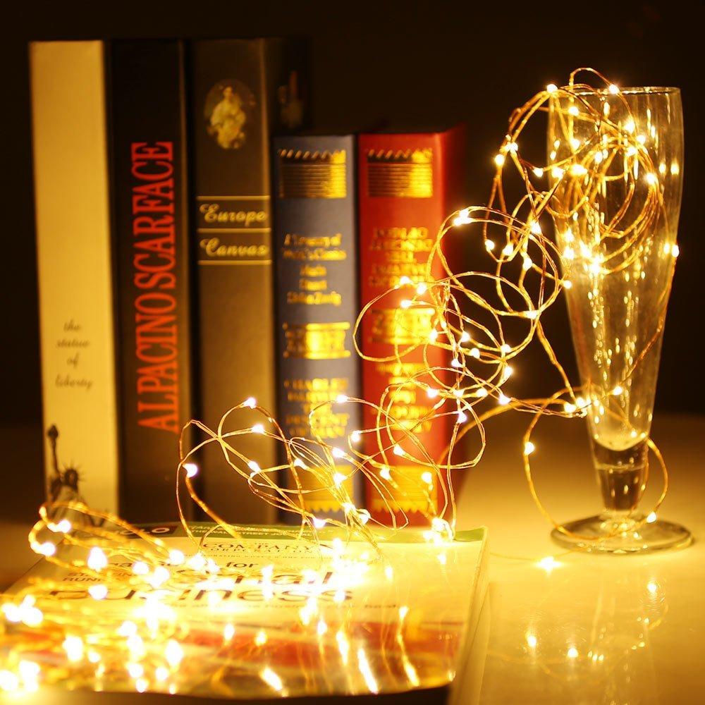 33 FT 100 LED Warm White Waterproof Fairy String Lights with AC Plug - Perfect for Indoor/Outdoor Christmas, Wedding, Party, and Garden Decorations