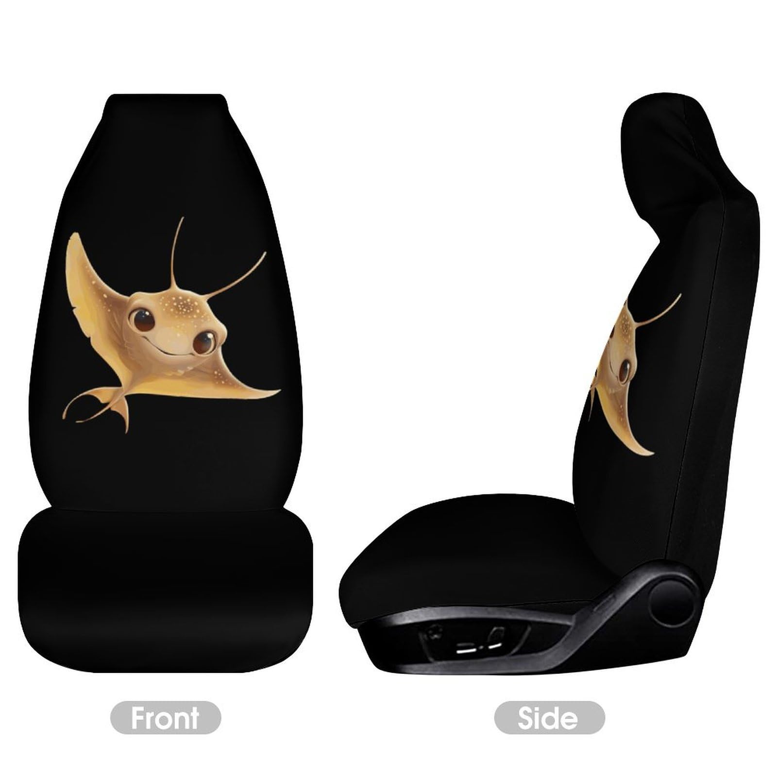 Universal Stingray Car Seat Covers - 2PCS Front Seat Protectors for Cars & Trucks | Waterproof Auto Interior Accessories | Perfect for Road Trips & Daily Commutes