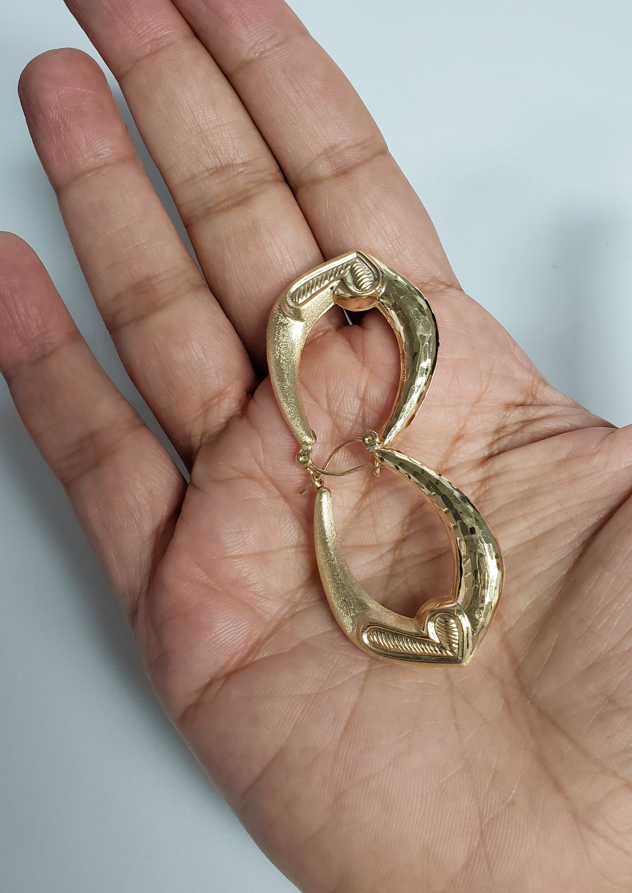 Puffy Check Mark Gold Hoop Earrings with Diamond Cut & Satin Finish - Elegant Dangle Earrings for Women, Perfect for Parties, Weddings & Everyday Wear