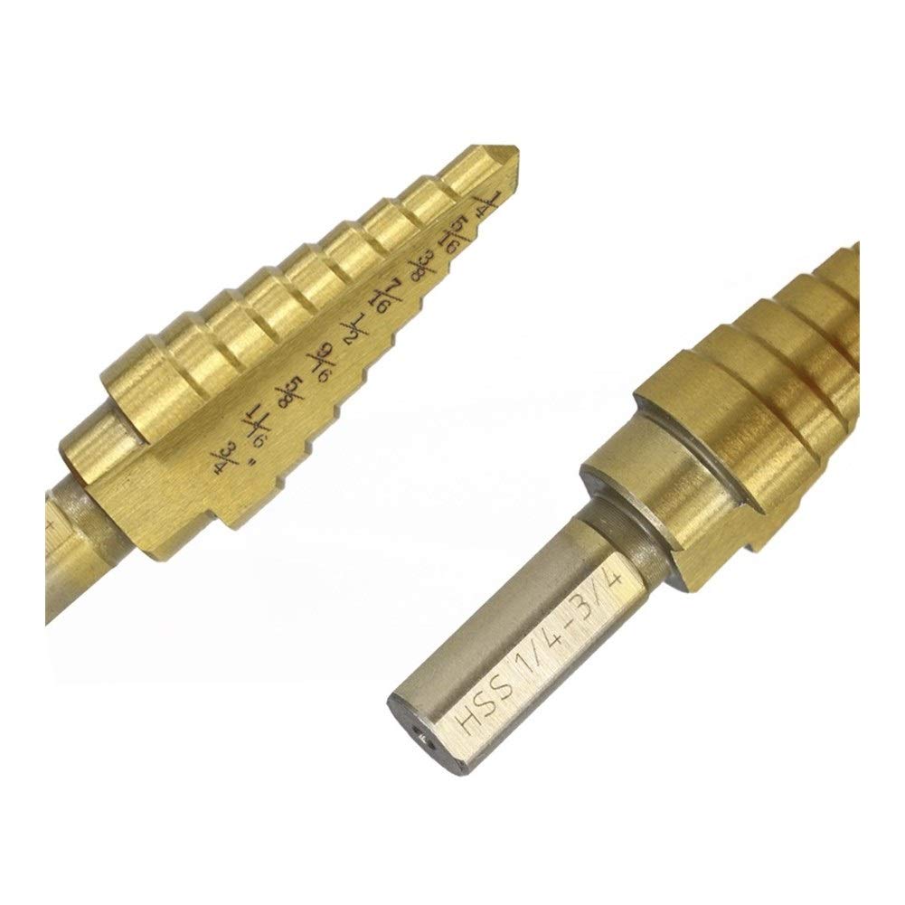Titanium Coated HSS Step Drill Bit Set 1/8