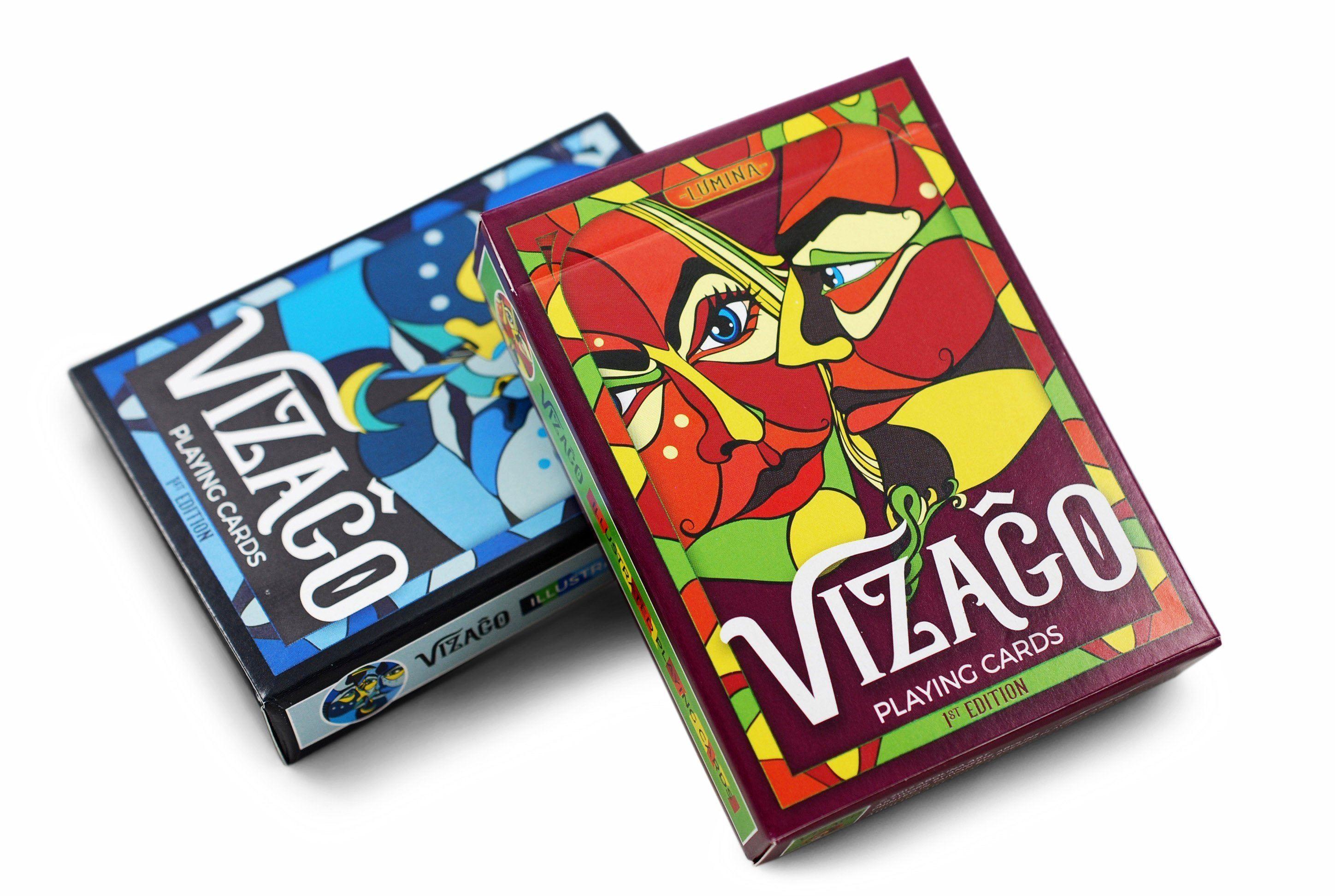 Premium Vizago Playing Cards - 52 Deck with Custom Designs, Ideal for Poker, Magic Tricks & Family Game Nights - Durable & Stylish Card Set for Adults & Kids
