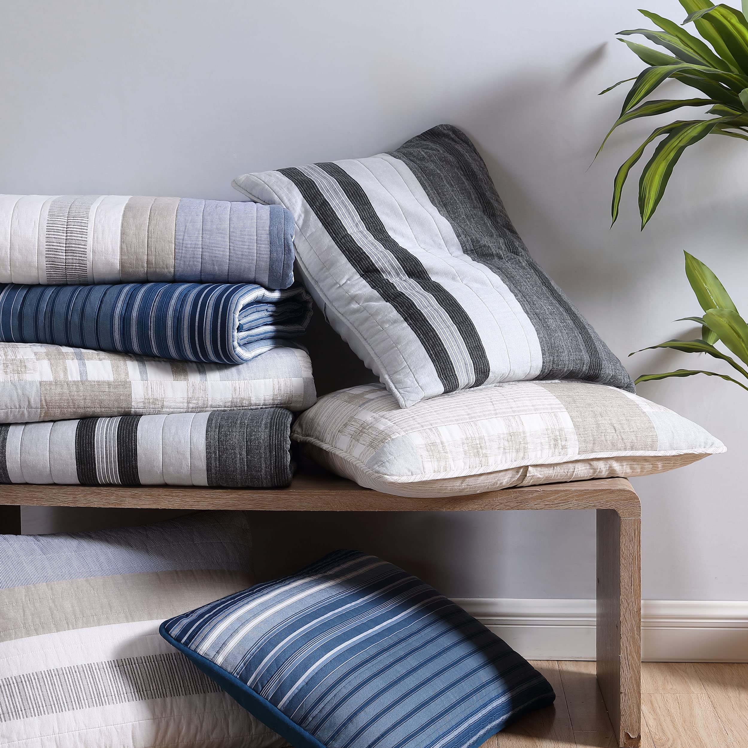 Nautica Twin Quilt Set - 100% Cotton Reversible All-Season Bedding in Adelson Blue | Perfect for Guest Rooms, Dorms & Cozy Bedrooms