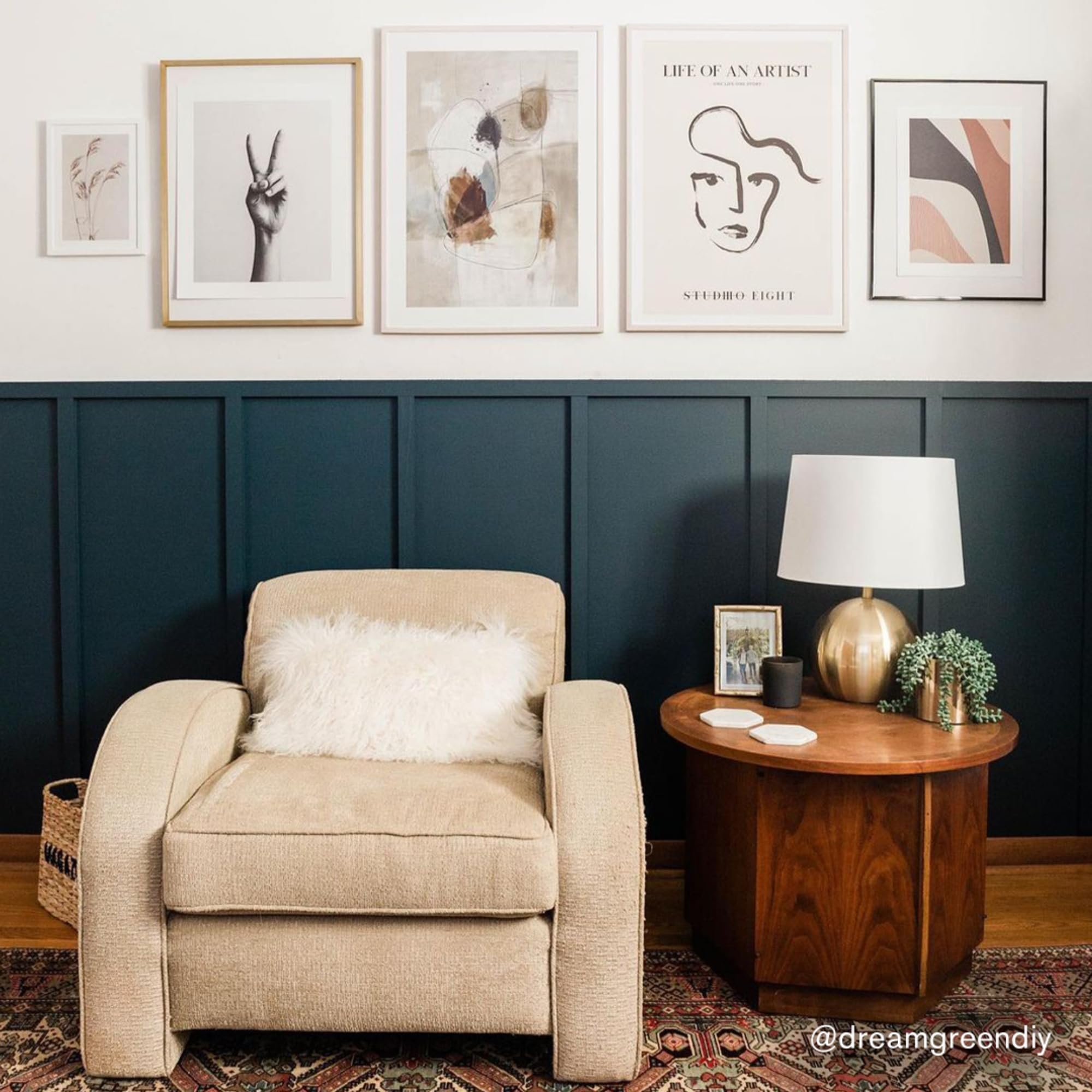 Premium Interior Paint - Standard Semi Matte, Low Sheen Finish | Self-Priming, Low VOC, Green Wise Certified | Dark Blue with Green Undertones (Surf Camp) | 1 Gallon | Perfect for Living Rooms, Bedrooms & Home Offices