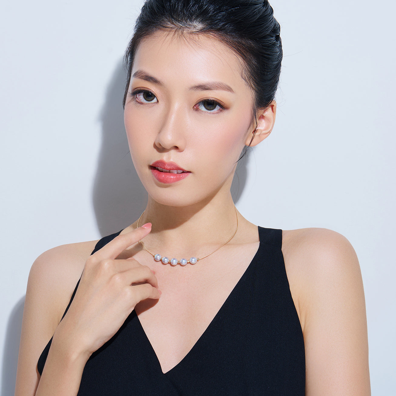 18K Solid Gold Blue Akoya Pearl Necklace - Classic Elegant Jewelry Gift for Women, Perfect for Weddings, Anniversaries & Special Occasions
