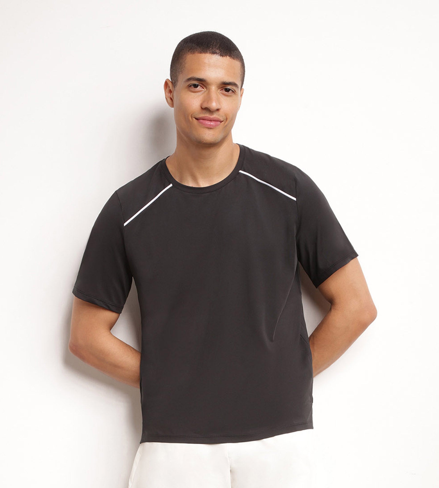 Breathable Men's Sport T-Shirt - Black | DIM MOVE | Perfect for Running, Gym & Outdoor Activities