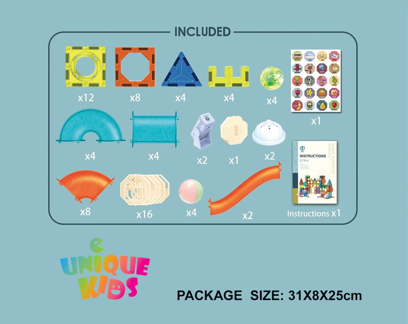Magnetic Tiles Building Blocks for Kids - 110pcs STEM Learning Toys with Marble Run for Boys & Girls Ages 3-10 | Educational STEAM Construction Set | Perfect Christmas & Birthday Gift for Toddlers | Great for Classroom, Playroom & Home Learning Activities