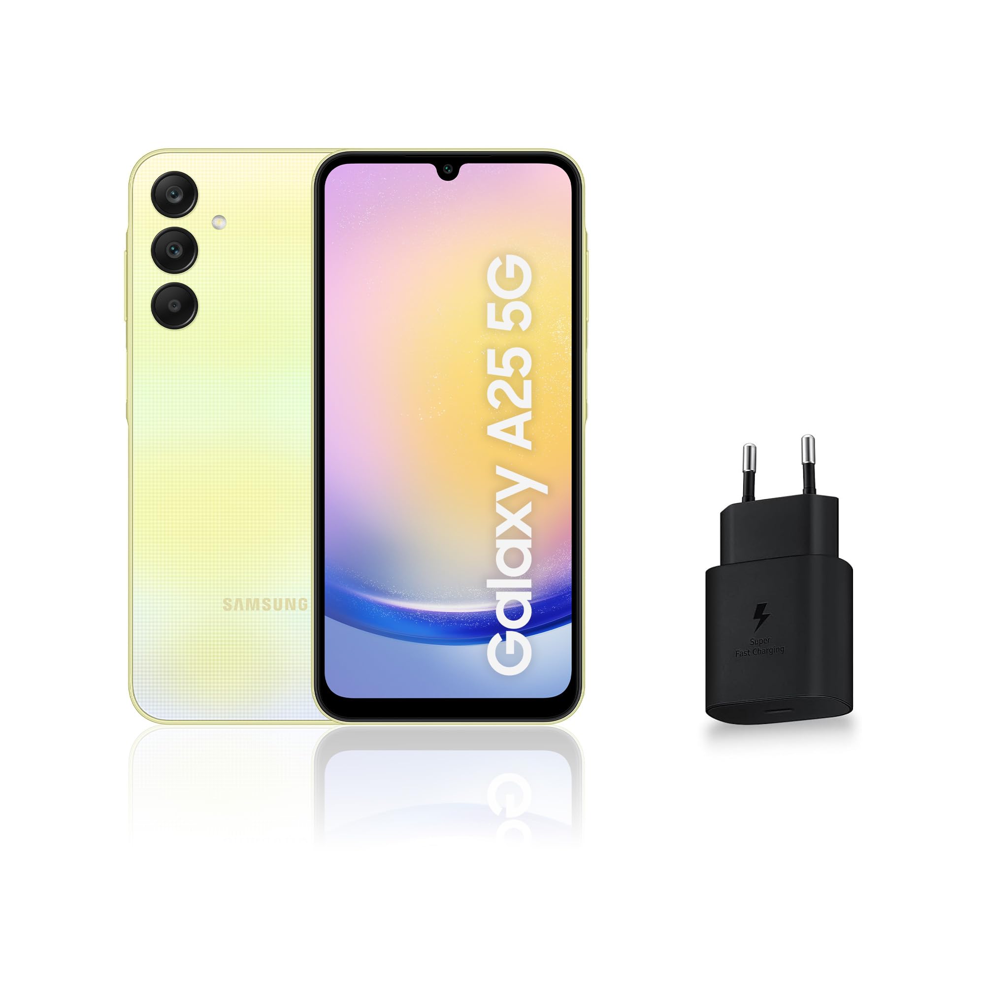 Samsung Galaxy A25 5G Unlocked Smartphone - 128GB Storage, 25W Fast Charger Included (FR Version) - Lime Green | Android Phone for Streaming, Gaming & Productivity