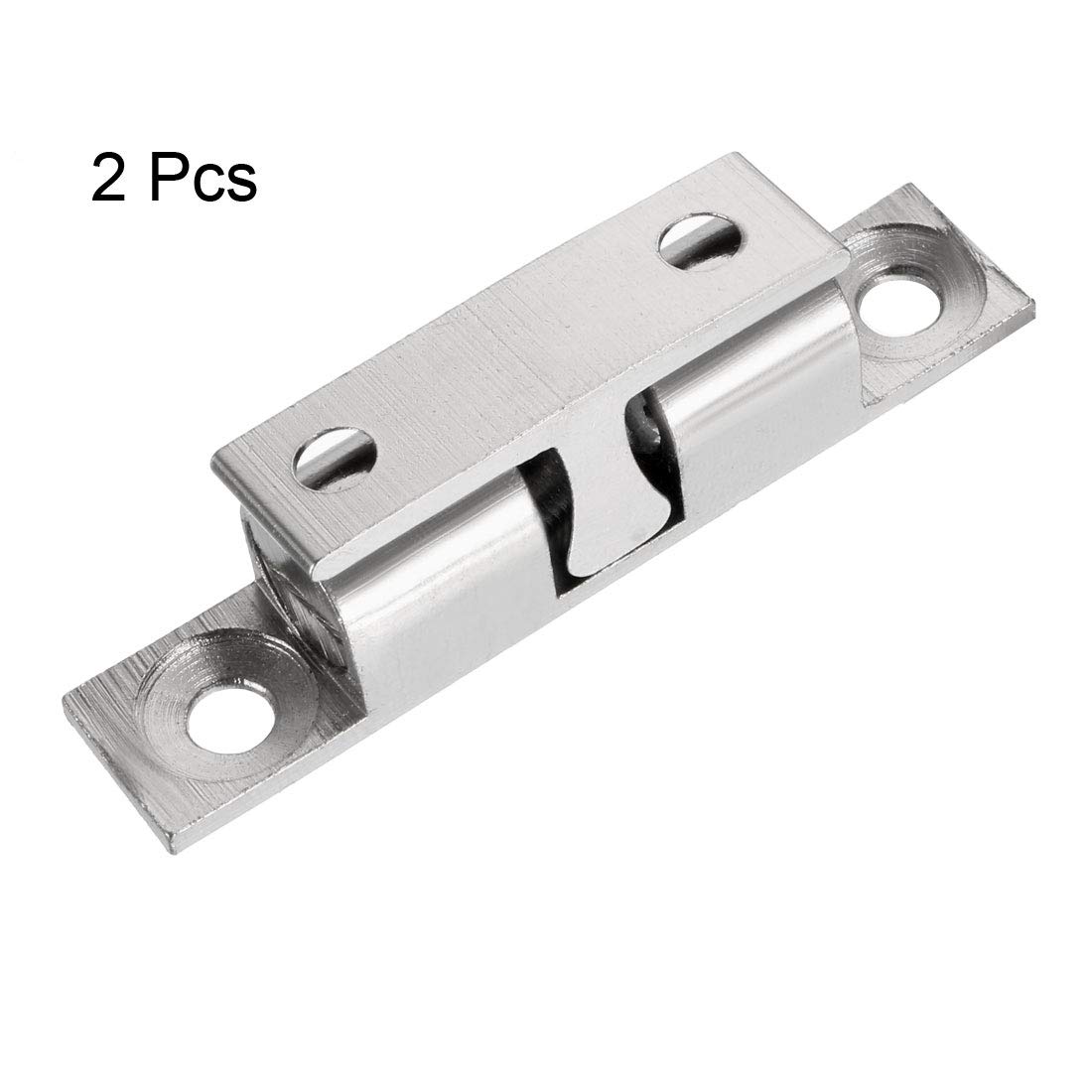 uxcell 2-Pack Brass Double Ball Cabinet Door Catches, 50mm Tension Latches in Silver Tone - Perfect for Closet Doors, Kitchen Cabinets & Furniture Hardware