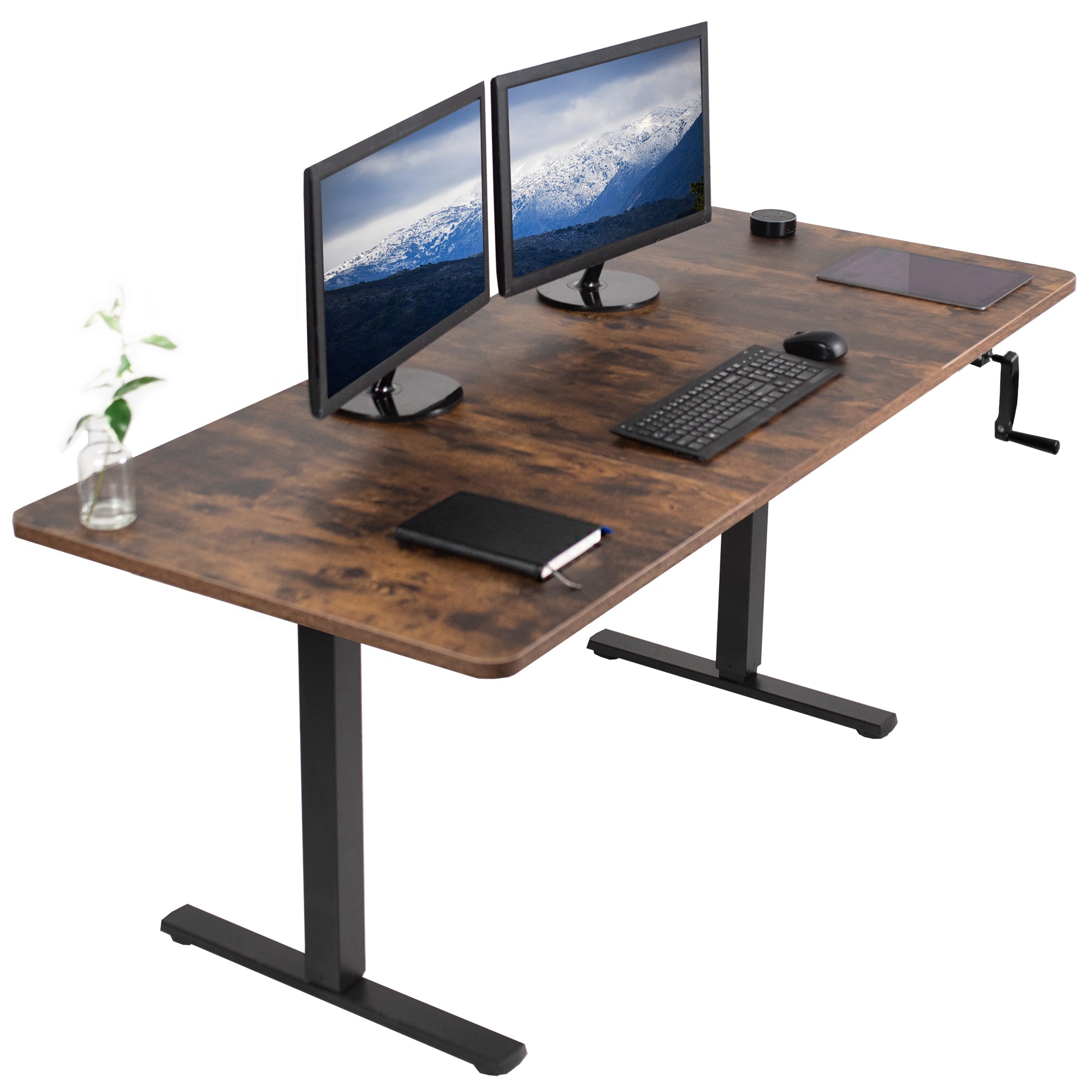 MB Series 71 x 30 Inch Manual Height Adjustable Standing Desk - Ergonomic Home Office Workstation for Study, Gaming & Remote Work