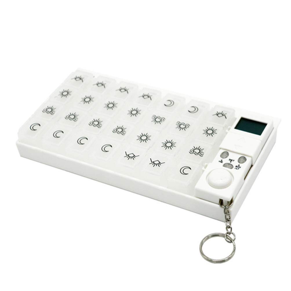Yardwe Digital Alarm Pill Organizer with LCD Backlight - 7-Day Medication Reminder Box for Vitamins & Supplements - Portable Travel Medicine Case for Home, Office & Elderly Care