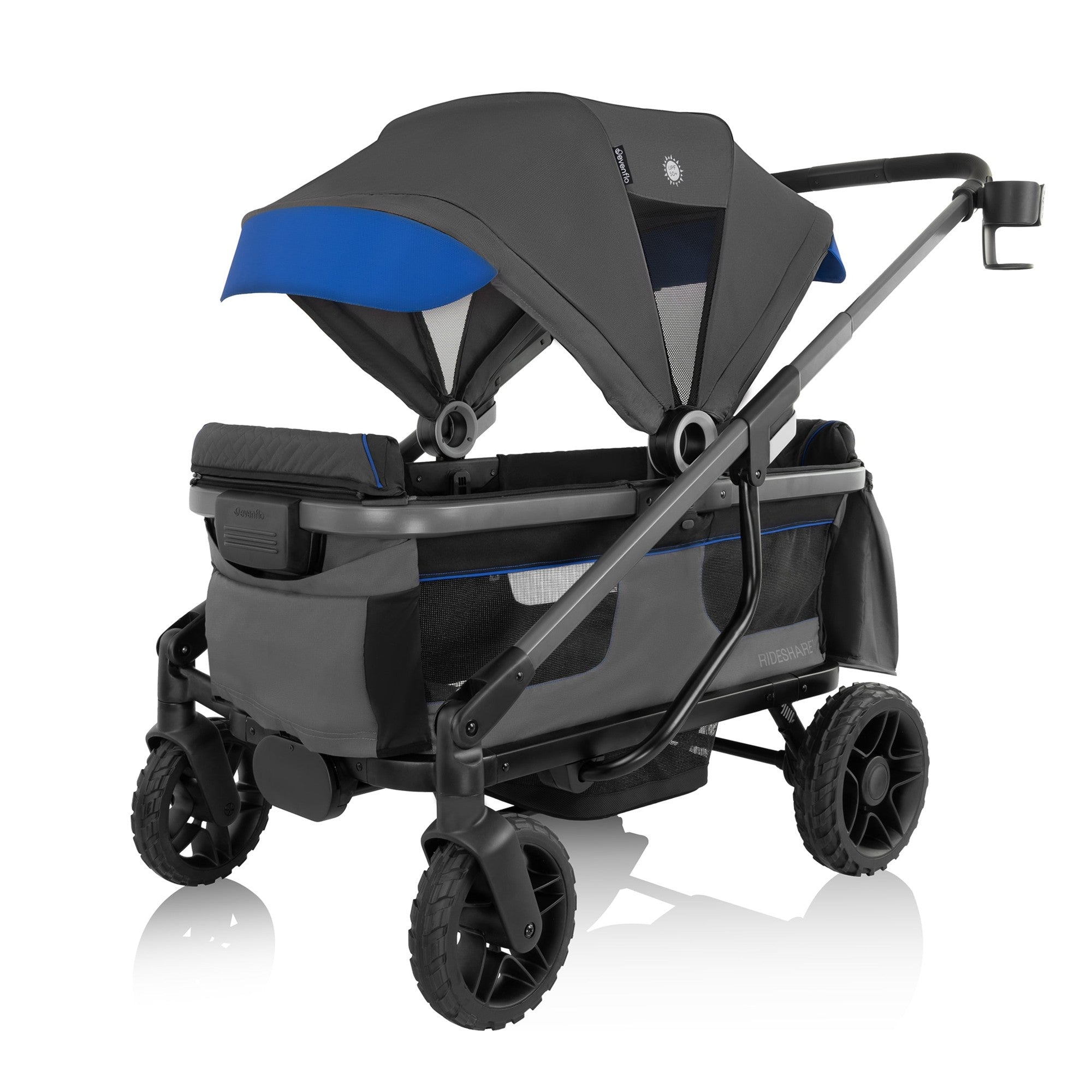 Evenflo Shyft Rideshare All-Terrain Stroller Wagon - Lightweight Foldable Baby Stroller with Canopy & Storage | Perfect for Park Outings, Beach Trips, and Family Adventures