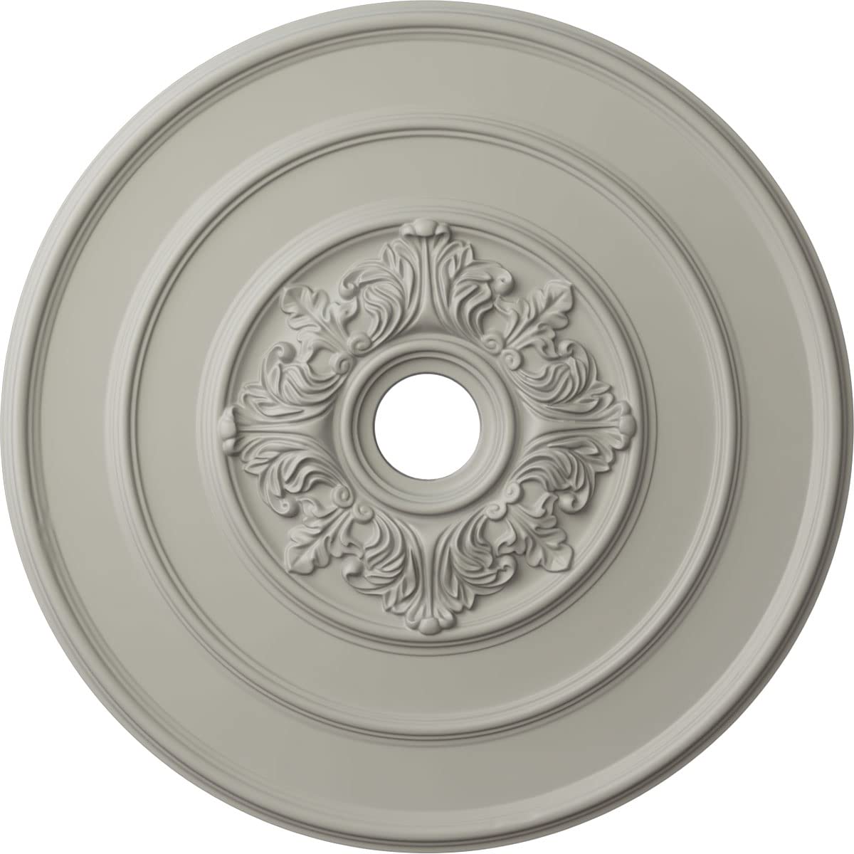 Ekena Millwork CM26TAPCF 26 Inch Traditional Ceiling Medallion with Acanthus Leaves Design - Hand-Painted Pot of Cream Finish - 26