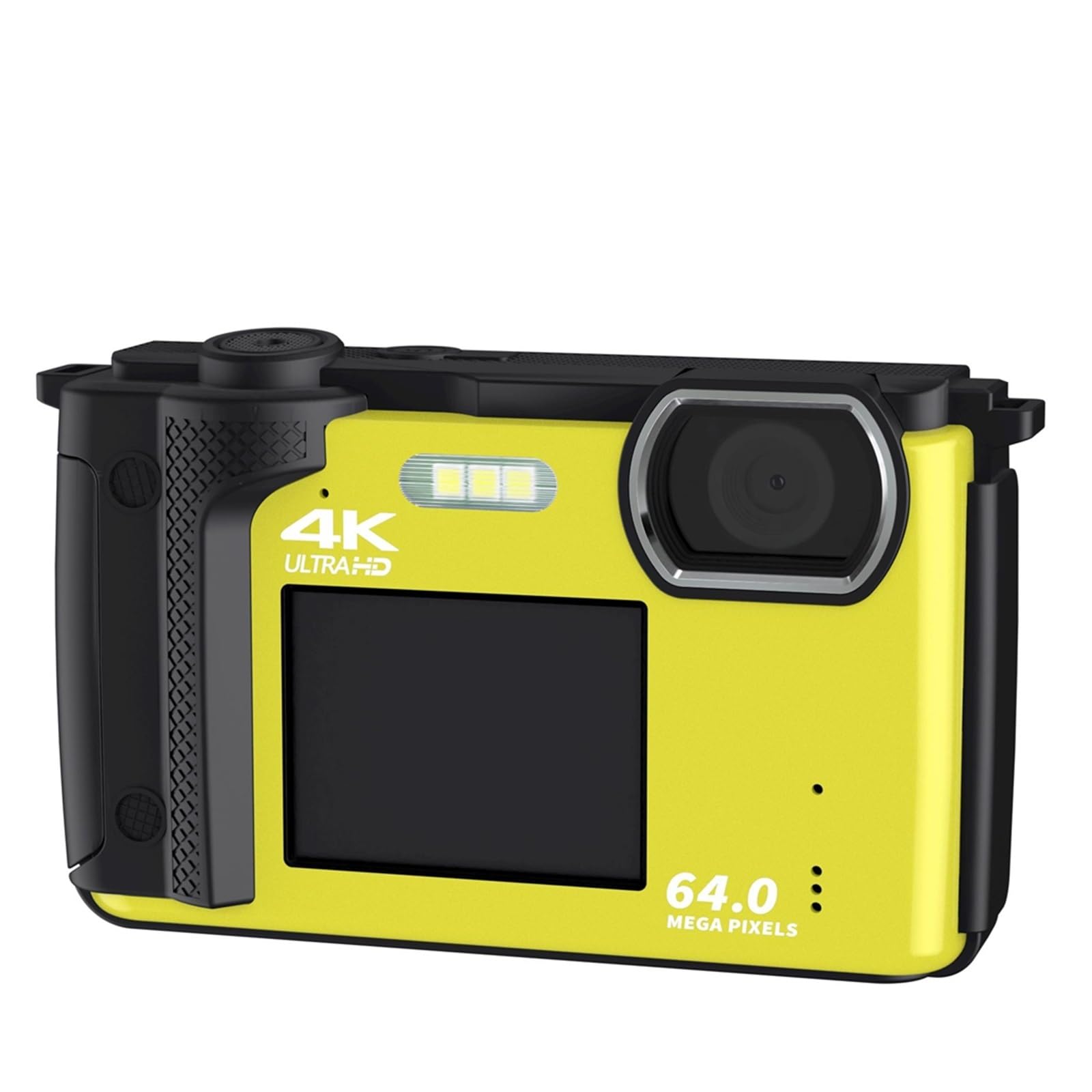 MZZYG 4K UHD Dual Screen Video Camera - 64MP Photography Camera with 16X Zoom, Selfie Recorder & Vlog Camcorder for YouTube, Live Streaming Webcam (Includes 32GB SD Card & Extra Battery) - Perfect for Travel Vlogging, TikTok Videos & Home Streaming