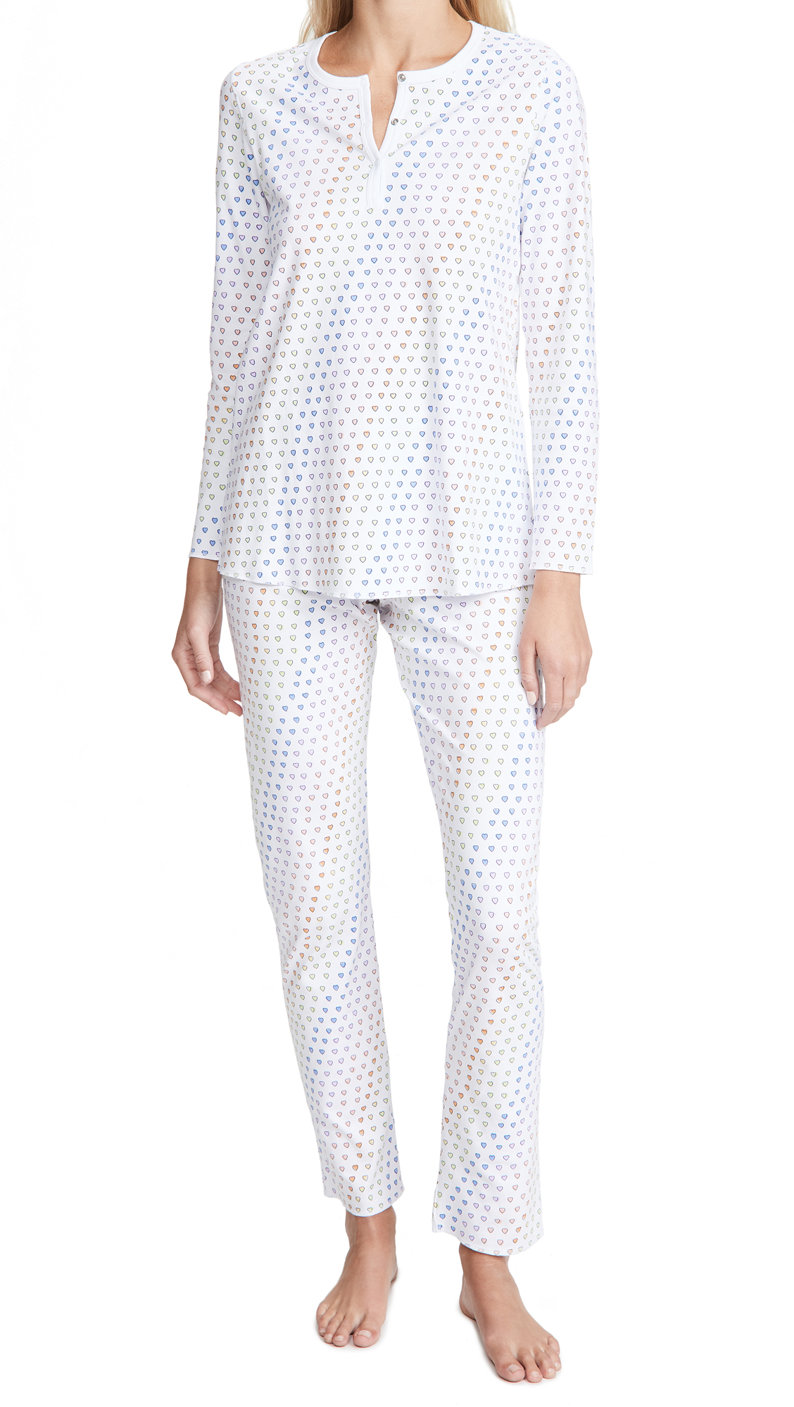 Roller Rabbit Women's Disco Hearts Pajama Set - Soft Cotton Sleepwear for Women - Cozy Lounge Pajamas with Heart Print - Perfect for Sleepovers, Relaxing at Home & Gift Giving