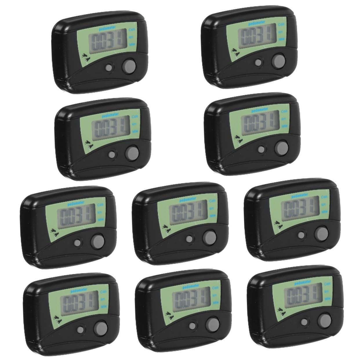 Kisangel 10pcs Clip-on Pedometer - Step Counter for Walking, Running & Hiking - Digital Walking Distance Tracker - Fitness Activity Monitor for Men & Women - Perfect for Workouts, Jogging & Daily Steps Tracking