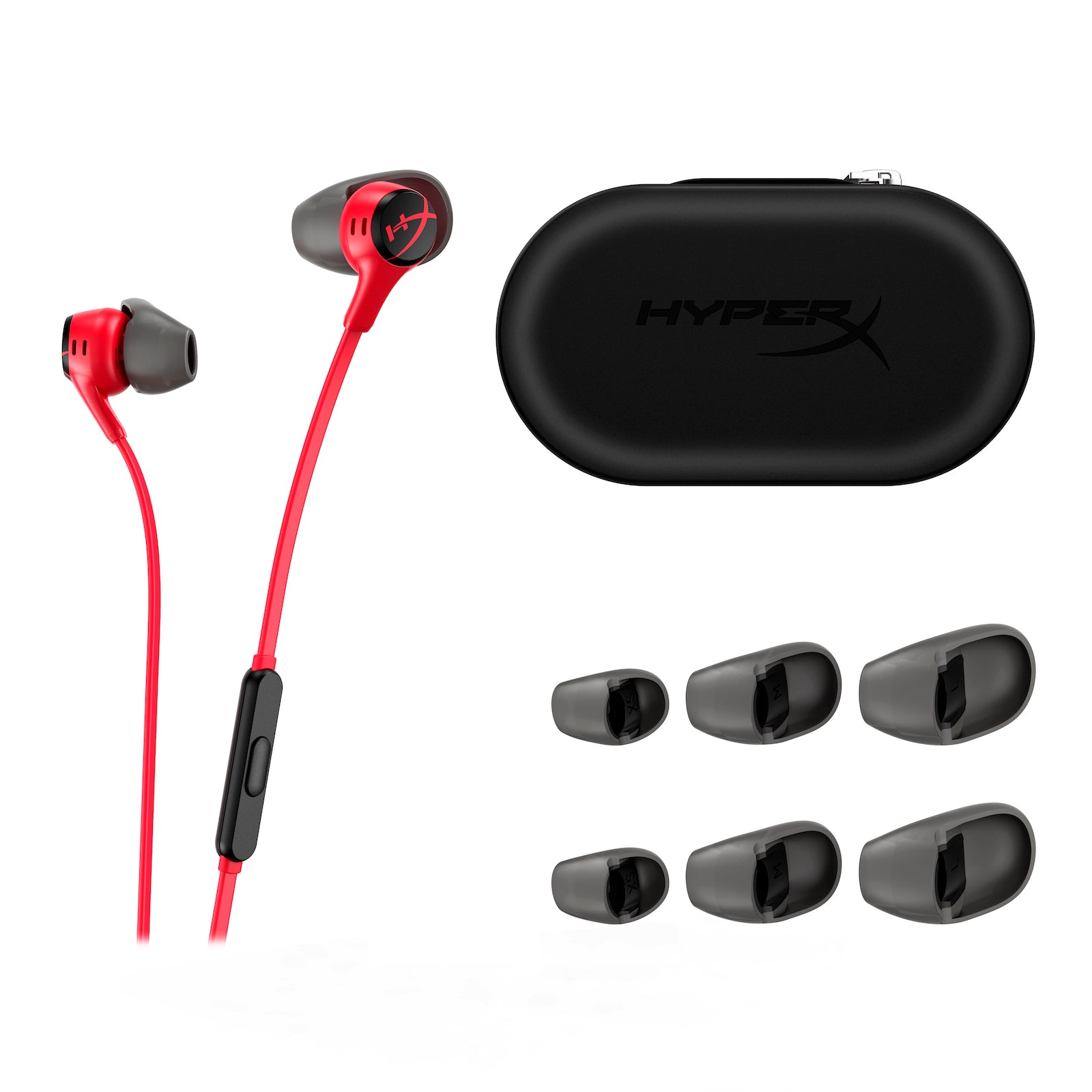 HyperX Cloud Earbuds II RED Gaming Earbuds with Microphone - Noise Cancelling In-Ear Headphones for PC, PS5, Xbox & Mobile Gaming - Perfect for Competitive Esports & Travel