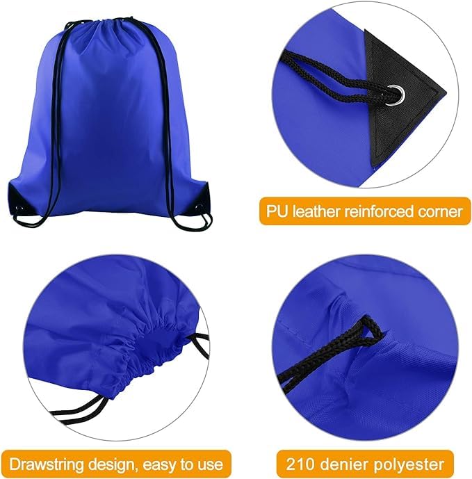 Gewaha 4-Pack Drawstring Backpacks - Lightweight Sports Cinch Sacks for Gym, Travel, School & Outdoor Activities | Water-Resistant Storage Bags for Shoes, Clothes & Essentials