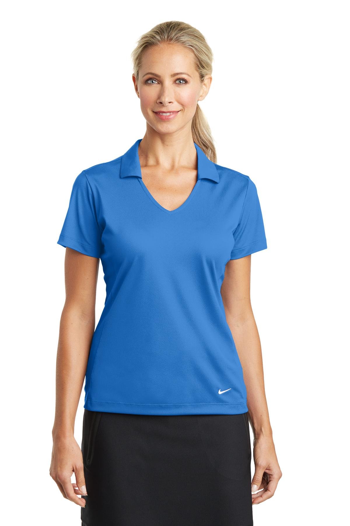 Nike Women's Dri-FIT Vertical Mesh Golf Polo Shirt - Brisk Blue, XX-Large - Moisture-Wicking & Breathable for Golf & Outdoor Activities